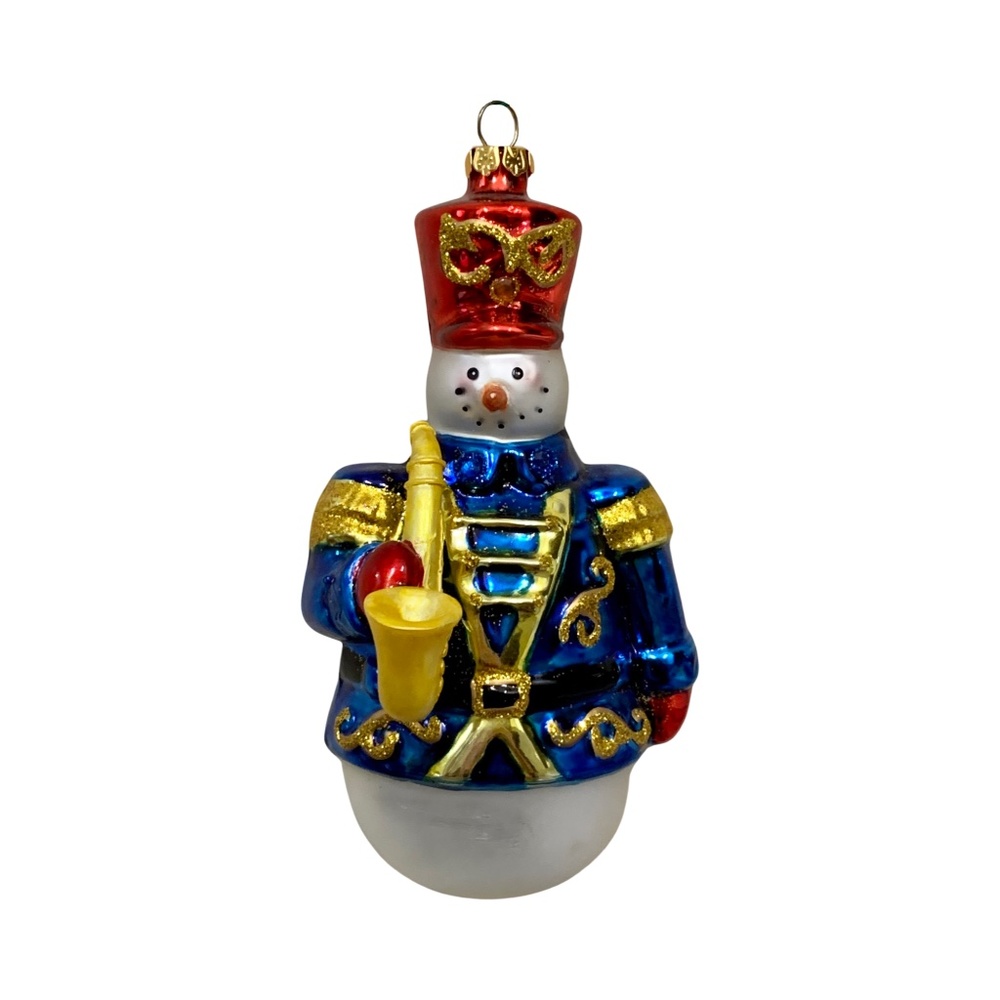 Robert Stanley "Jazz Band Snowman" Ornament, Blown Glass Ornament - Vintage